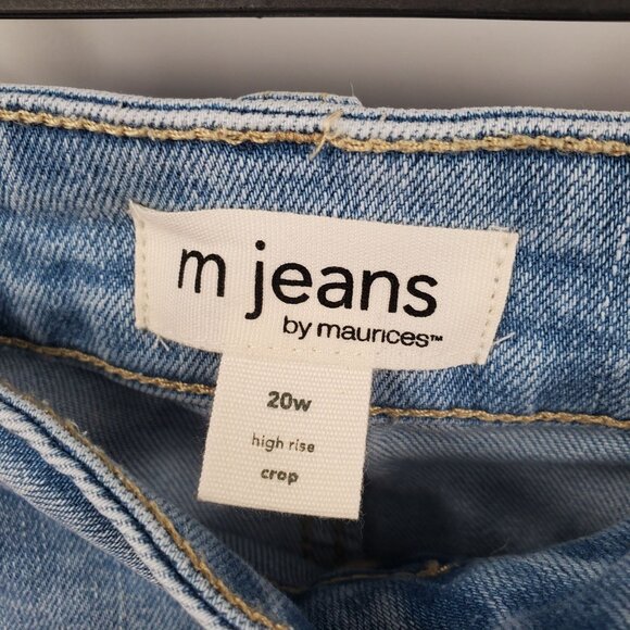M Jeans By Maurices 25" Wide Leg Crop Women Size 20W Regular High Rise Stretch - Picture 5 of 14
